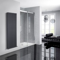 1200mm Smoked Glass Sliding Door Right Hand - Neptune