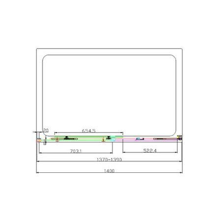Chrome Sliding Shower Door Left Hand 1400 - Neptune