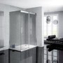 Sliding Door Shower Enclosure Right Hand 900 x 1400mm - 8mm Smoked Glass - Neptune Range