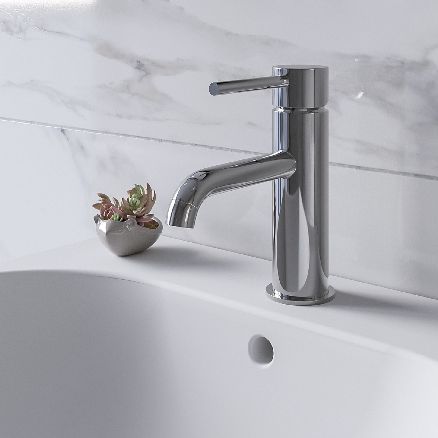 Chrome Mono Basin Mixer Tap - Arissa - Better Bathrooms