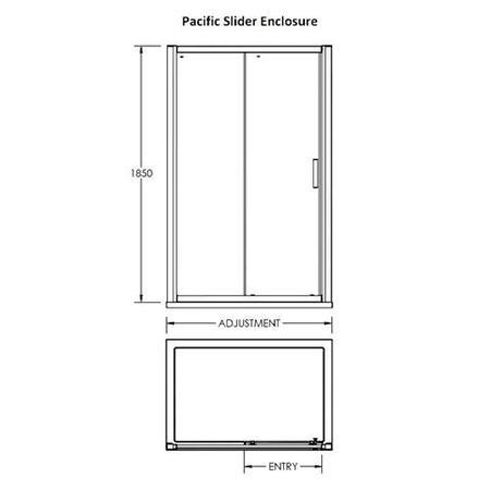 Premier Pacific 1500mm Reversible 6mm Single Sliding Door