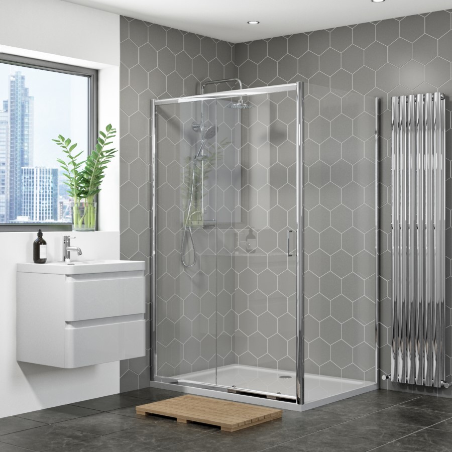 1000 x 800 Rectangular Sliding Shower Enclosure - Vega
