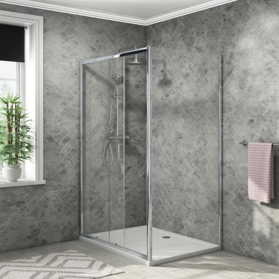 1200 x 900mm Sliding Door Enclosure - 4mm Glass - Vega