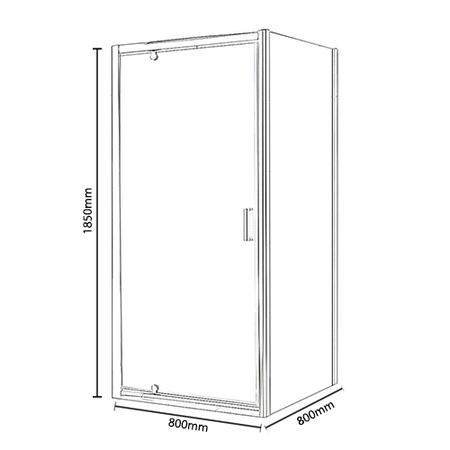 800 x 800mm Square Pivot Shower Enclosure with Tray - Vega