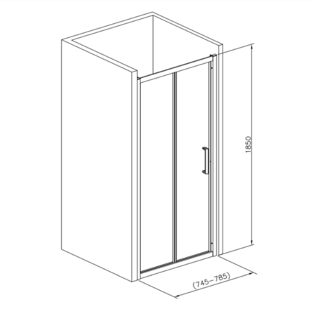 800 x 760mm Rectangular Bi-Fold Shower Enclosure - Vega