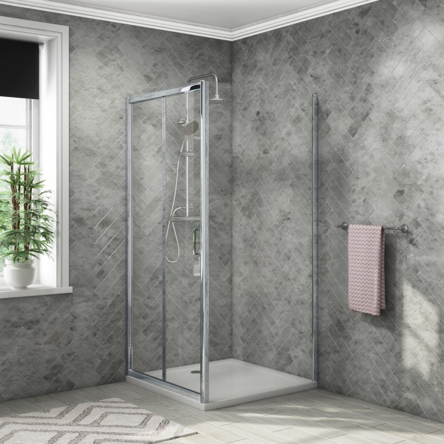 800 x 900mm Square Bi-Fold Shower Enclosure - Vega