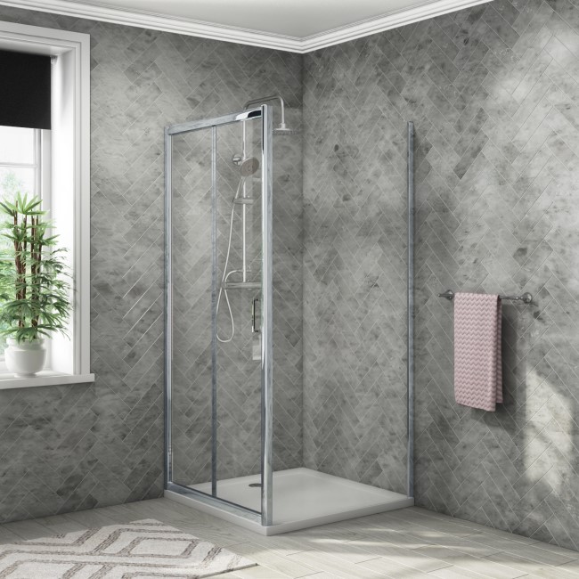 900 x 800mm Rectangular Bi-Fold Shower Enclosure - Vega