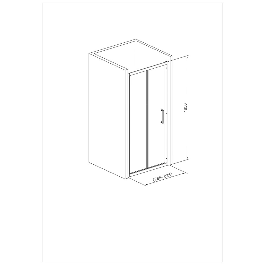 Bi-Fold Shower Enclosure with Shower Tray Rina Riser Rail Kit Shower Valve & Waste 900 x 900mm - 4mm Glass - Vega Range