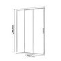 Triple Slider Enclosure Ultra Minimal Framed 1200 x 800mm - 8mm Glass - Pavo Range