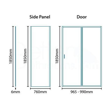Aquafloe 1000 x 760 Sliding Door Enclosure