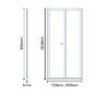 Bi Fold Door Shower Enclosure with Shower Tray 800 x 800mm - 6mm Glass - Aquafloe Range