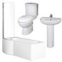P Shaped 1675 Right Hand Shower Bath, Front Panel, Screen & Albury Suite