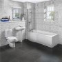 P Shaped 1675 Left Hand Shower Bath, Front Panel, Screen & Albury Suite