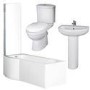 P Shaped 1675 Left Hand Shower Bath, Front Panel, Screen & Albury Suite