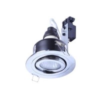 Tiltable Fire Rated IP 65 Downlight Chrome Single No Bulb-Cool Bulb Colour-Single