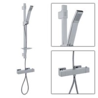 Square Shower Valve With Quad Slide Rail Kit & Handset