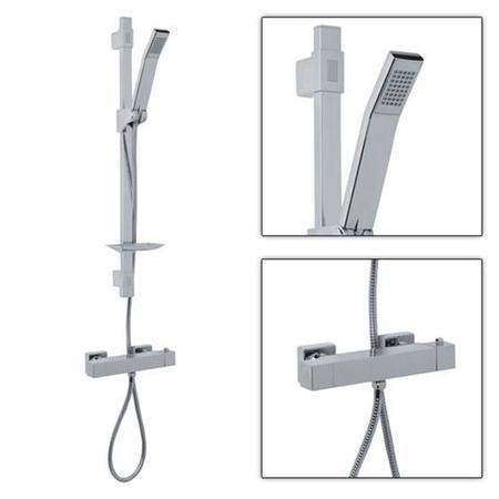 Square Shower Valve With Quad Slide Rail Kit & Handset