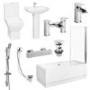 Tabor 1700 Shower Bath & Two Piece Suite with Taps & Waste   - single screen, right hand