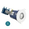Fixed Fire Rated IP65 White Single Downlight-No Bulb-10 Pack