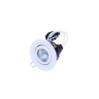 Tiltable Fire Rated IP 65 Single Downlight Matt White-No Bulb-6 Pack
