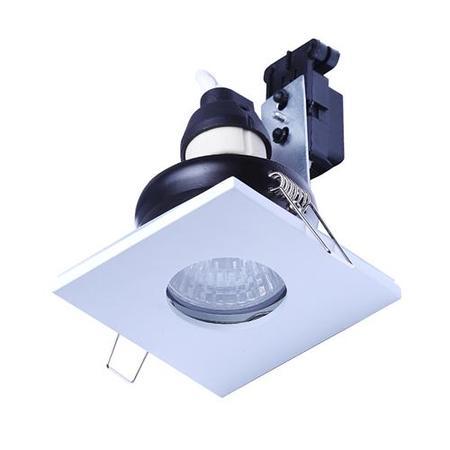 Fixed Square Fire Rated IP 65 Downlight Matt White-No Bulb-6 Pack