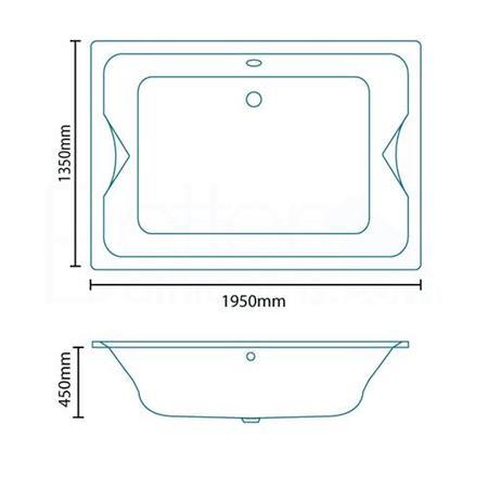 Marino Double Ended Bath - L1950 x W1350mm