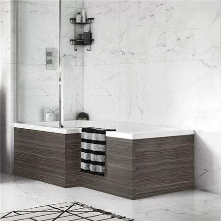 Austin 1700mm Grey Avola L-Shaped Front Bath Panel