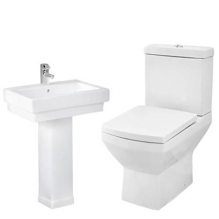 Tabor Close Coupled Toilet & Turin Full Pedestal Two Piece Suite