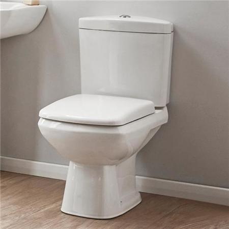Square Close Coupled Toilet & Seat - Revive