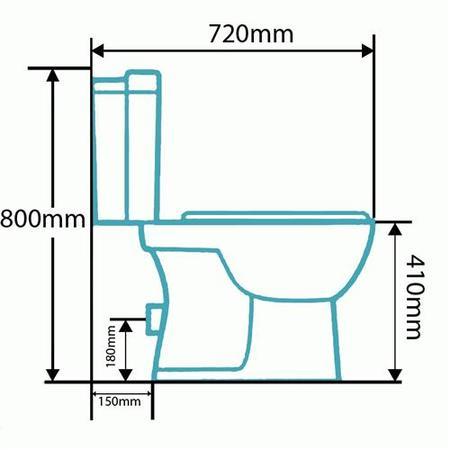 Square Close Coupled Toilet & Seat - Revive