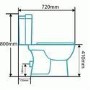 Square Close Coupled Toilet & Seat - Revive
