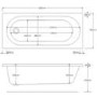 Grade A2 - Single Ended Shower Bath with Front Panel & Black Bath Screen with Towel Rail 1500 x 700mm - Alton