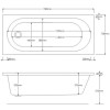 Single Ended Shower Bath with Front Panel &amp; Black Framed Bath Screen 1500 x 700mm - Alton