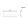 Single Ended Shower Bath with Front Panel &amp; Black Framed Bath Screen 1500 x 700mm - Alton