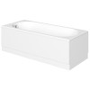 Single Ended Shower Bath with Front Panel &amp; Chrome Bath Screen 1500 x 700mm - Alton
