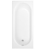 Single Ended Shower Bath with Front Panel &amp; Chrome Bath Screen 1500 x 700mm - Alton