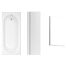 Single Ended Shower Bath with Front Panel &amp; Chrome Bath Screen 1500 x 700mm - Alton