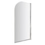 Single Ended Shower Bath with Front Panel & Hinged Chrome Bath Screen 1800 x 800mm - Rutland