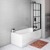 1600 x 700 Alton Single Ended Round Bath with Front Panel &amp; Black Grid Screen - Right Hand