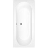 1600 x 700 Alton Single Ended Round Bath with Front Panel &amp; Black Grid Screen - Right Hand