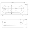 Single Ended Shower Bath with Front Panel &amp; Black Framed Bath Screen 1600 x 700mm - Alton