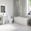 BUN/BeBa_24803/85644 1600mm Straight Bath Suite with Toilet Basin & Panels - Addison