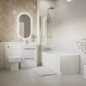 BUN/BeBa_24804/76860 1700mm Straight Bath Suite with Front Panel Toilet & Basin Vanity Combination Unit - Ashford