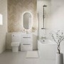 1700mm Straight Bath Suite with Front Panel Toilet & Basin Vanity Combination Unit - Ashford