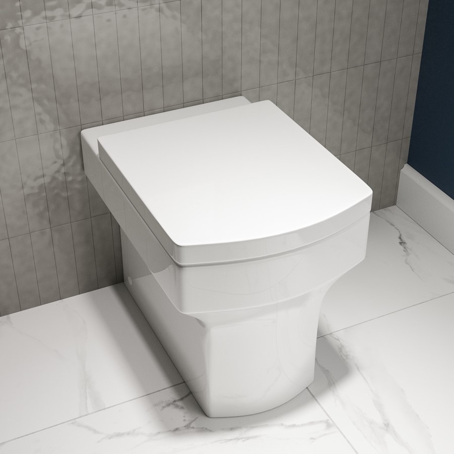 1700mm Straight Bath Suite with Front Panel & White Toilet and Sink Unit - Alton