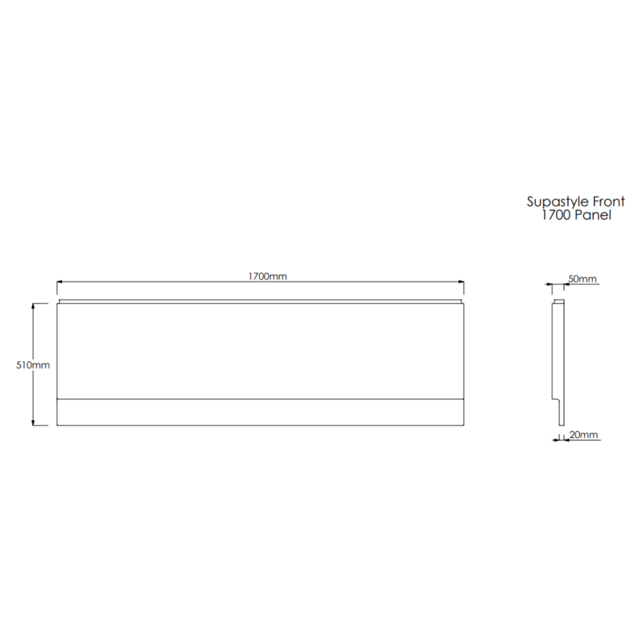 1700mm Straight Bath Suite with Front Panel & White Toilet and Sink Unit - Alton