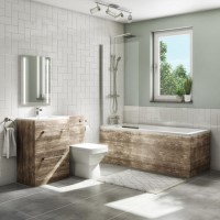 1700 Single Ended Bath +  Ashford Wood Effect Combi Unit with Tabor BTW