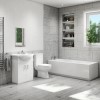 1700mm Straight Bath Suite with 550mm Vanity Unit &amp; Close Coupled Toilet - Classic