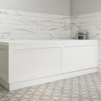 1700mm Round Single Ended Bath  & Matt White Bath Front & End Panel  