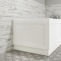 700mm Wooden Matt White Bath End Panel - Baxenden